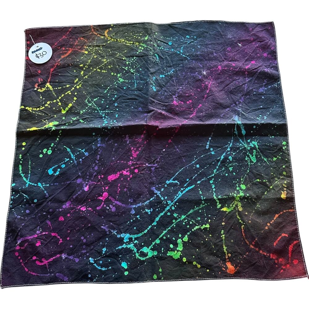 Handmade Painted Batik Wall Splatter Rainbow Art Window Art OOAK Brand New